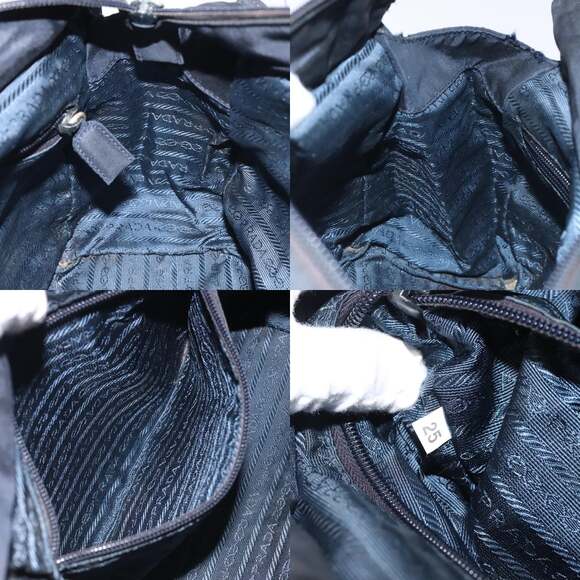 PRADA Hand Bag Nylon Black Gold - Picture 12 of 12